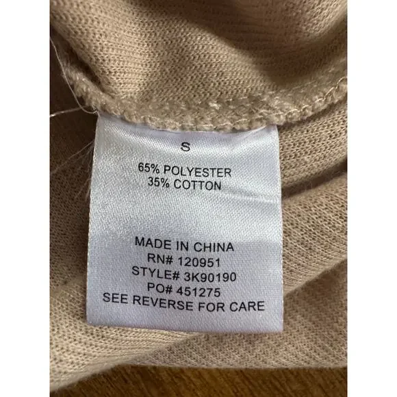 Hippie Rose Ribbed Knit Shacket Jacket Beige Button Front Utility Shirt Size S - Picture 10 of 10